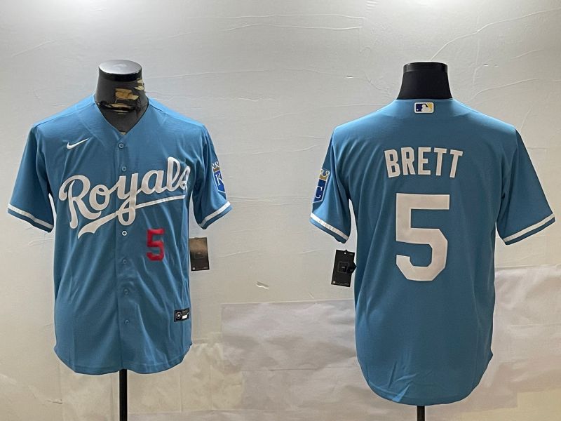 Men Kansas City Royals #5 Brett Light Blue Game 2024 Nike MLB Jersey style 2->kansas city royals->MLB Jersey